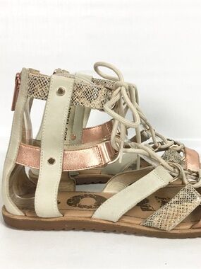 Sorel Ella Women's Lace-Up Gladiator Sandals in Rose Gold and Cream
